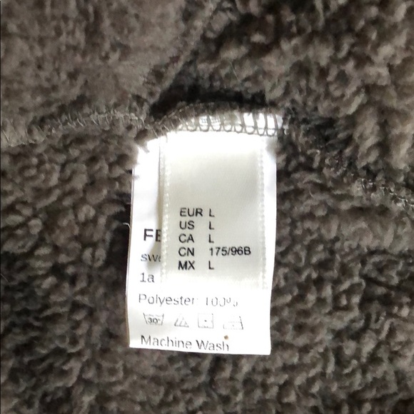 SweatyRocks grey teddy hooded cardigan/jacket L - Picture 6 of 6